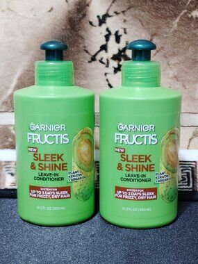 2 Garnier Fructis Sleek & Shine Intensely Smooth Leave-In Conditioning Cream